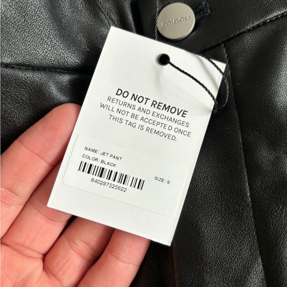 MIAOU Black Hannah Jewett Edition Jet Faux-Leather Trousers - Picture 5 of 7